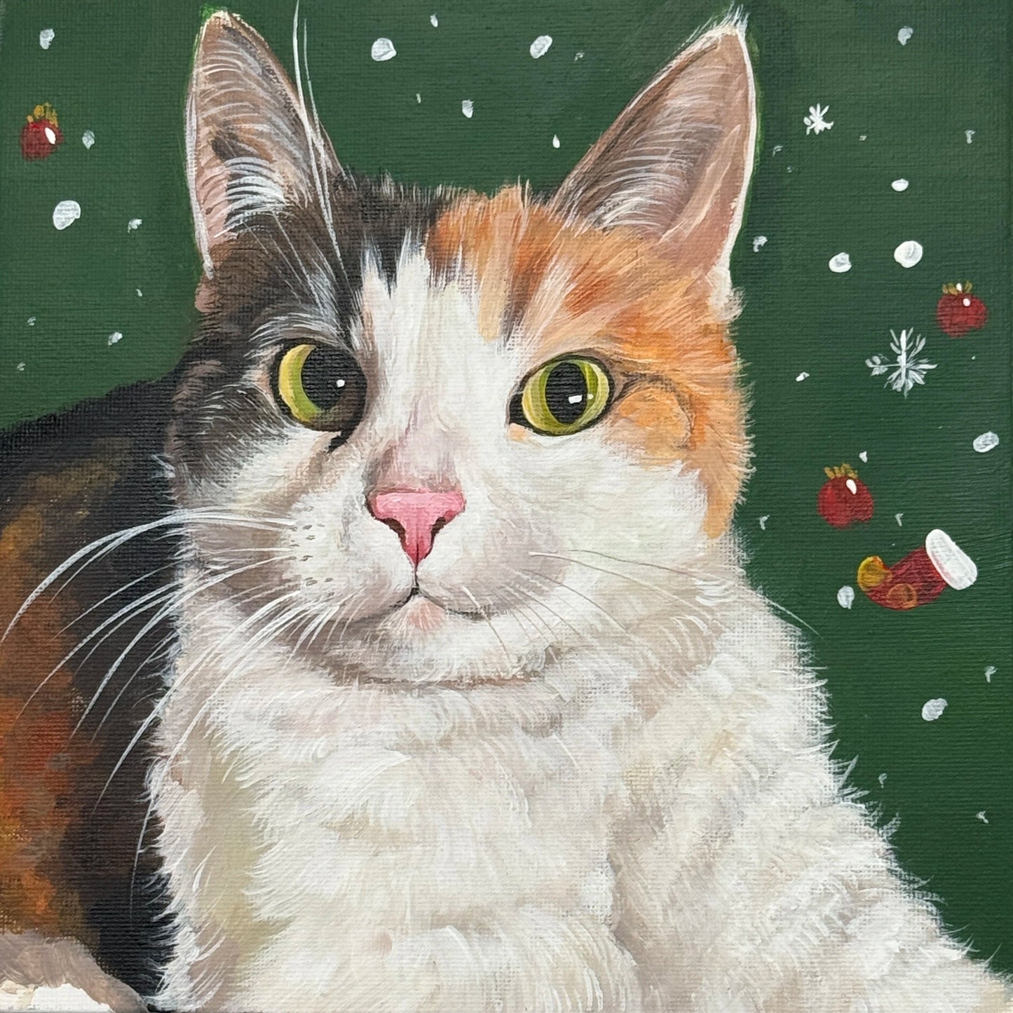 Hand-Painted Custom Pet Acrylic Portrait on Canvas