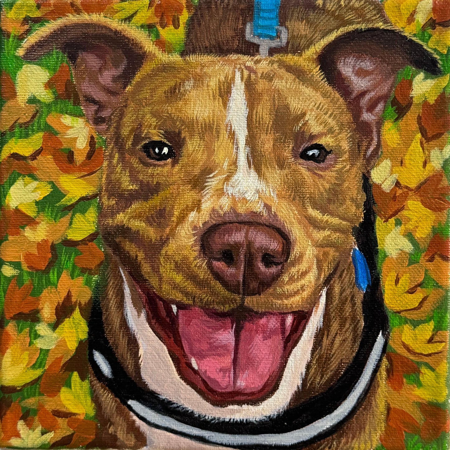 Custom Acrylic Dog Portrait Painting on Canvas