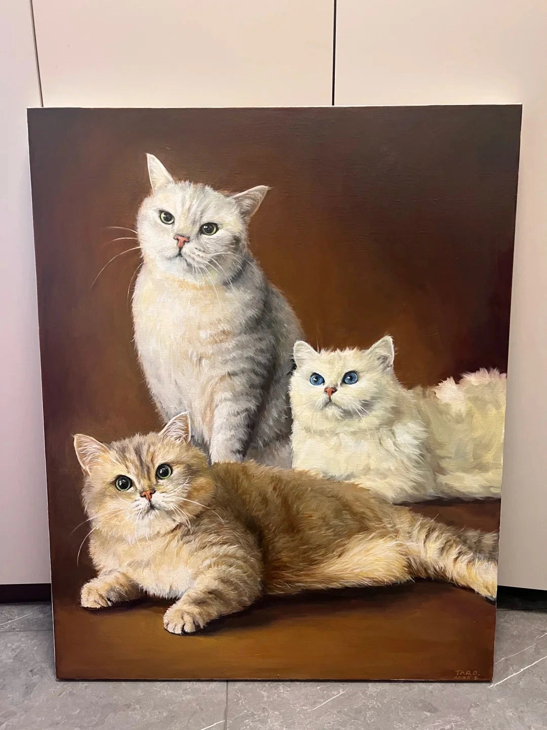 Classic Acrylic|Hand-Painted Realistic Oil Pet Portrait Custom