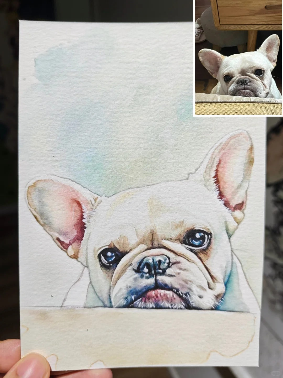 Custom Hand-Painted Original Pet Watercolor Artwork (Customized from Photos)