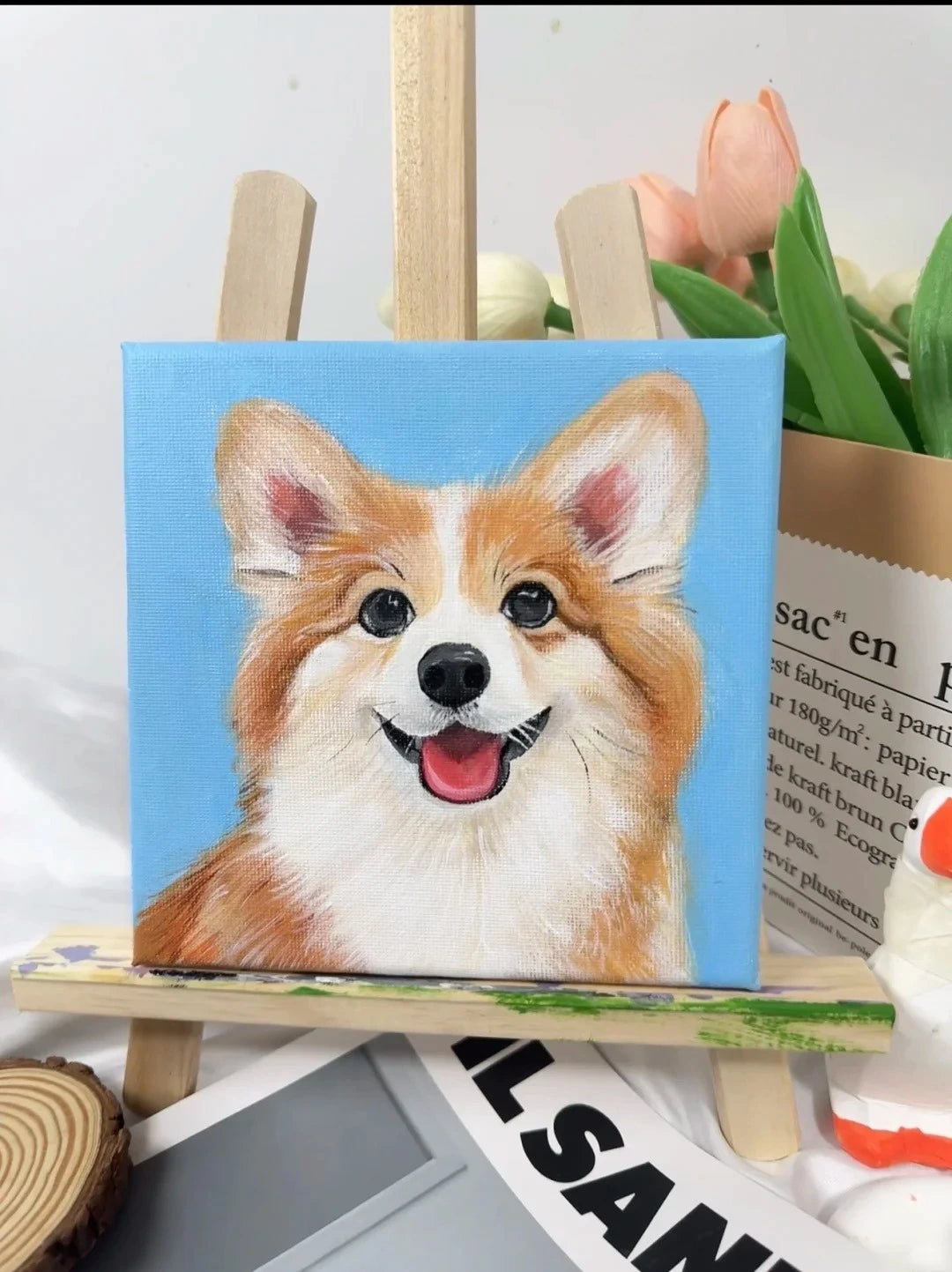 Classic Acrylic|Hand-Painted Realistic Oil Pet Portrait Custom