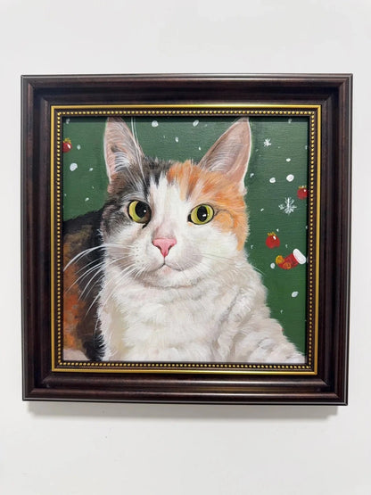 Classic Acrylic|Hand-Painted Realistic Oil Pet Portrait Custom