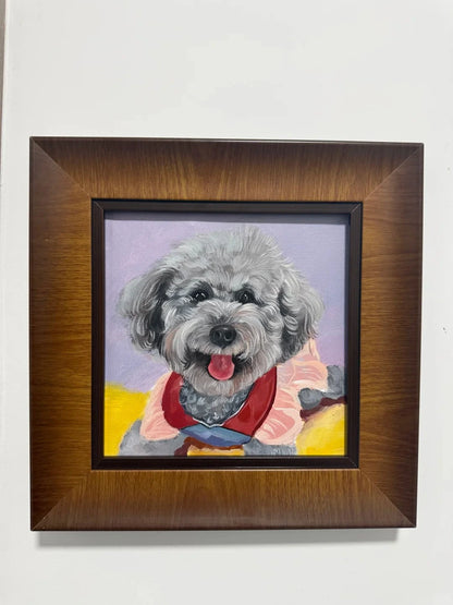 Classic Acrylic|Hand-Painted Realistic Oil Pet Portrait Custom