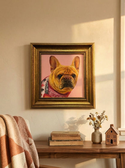 Classic Acrylic|Hand-Painted Realistic Oil Pet Portrait Custom