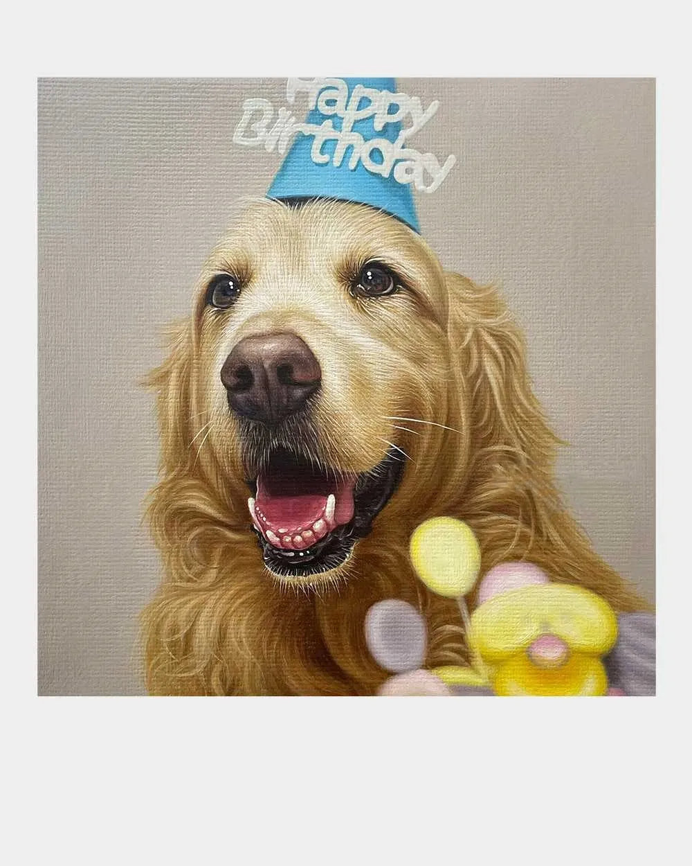 Custom heirloom Golden Retriever oil pet portrait commissioned as a meaningful memorial gift