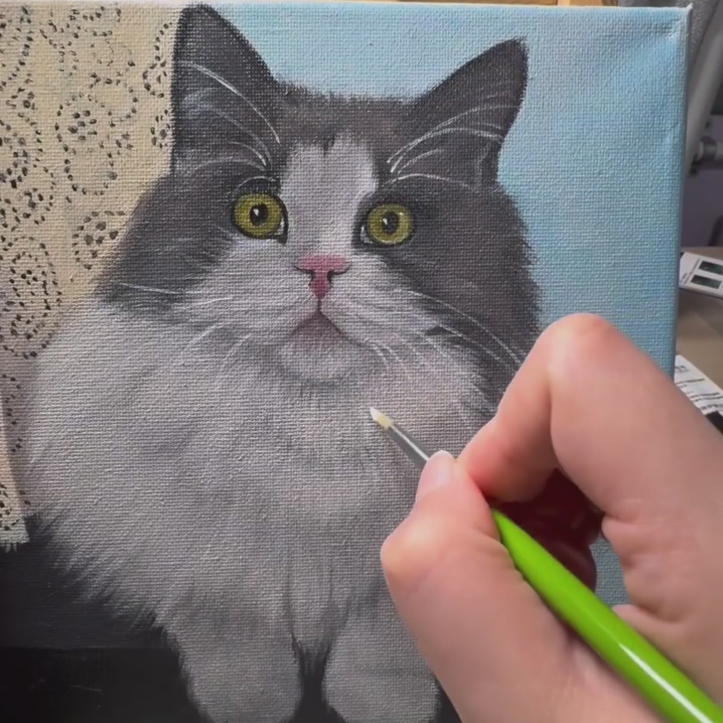 Premium Acrylic|Hand-Painted Realistic Oil Pet Portrait Custom